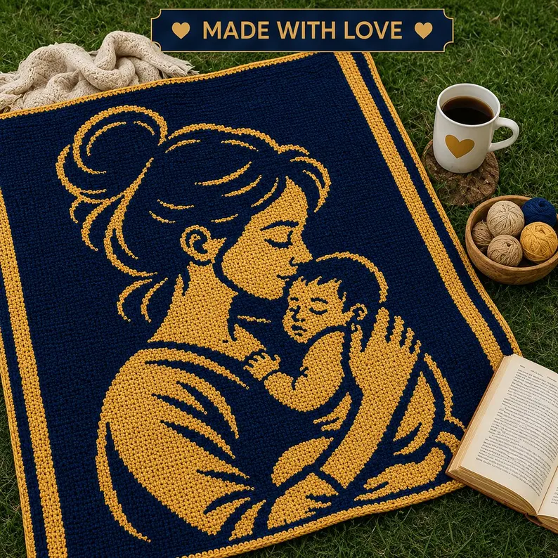 MOM Overlay Mosaic Crochet Blanket Pattern PDF - Mosaic Crochet PDF Pattern