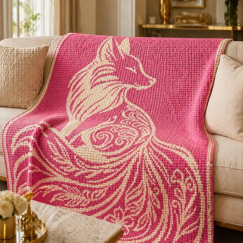 Mosaic Crochet Fox Blanket Pattern - Mosaic Crochet PDF Pattern