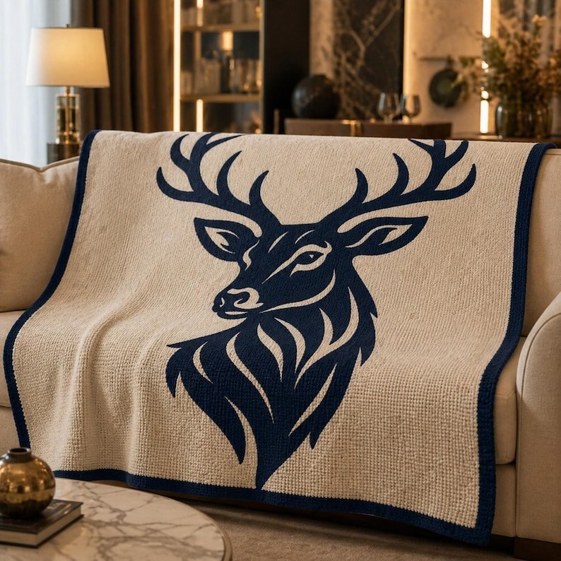 Deer Mosaic Crochet Blanket Pattern - Mosaic Crochet PDF Pattern
