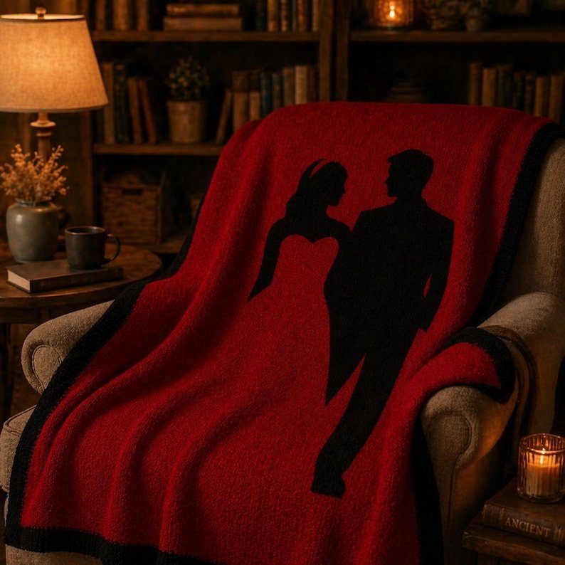 Mosaic Crochet Blanket Pattern - Couple Silhouette - Mosaic Crochet PDF Pattern