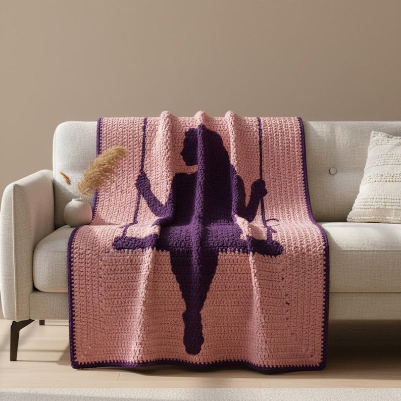 Mosaic Crochet Blanket Pattern - Swing Silhouette - Mosaic Crochet PDF Pattern